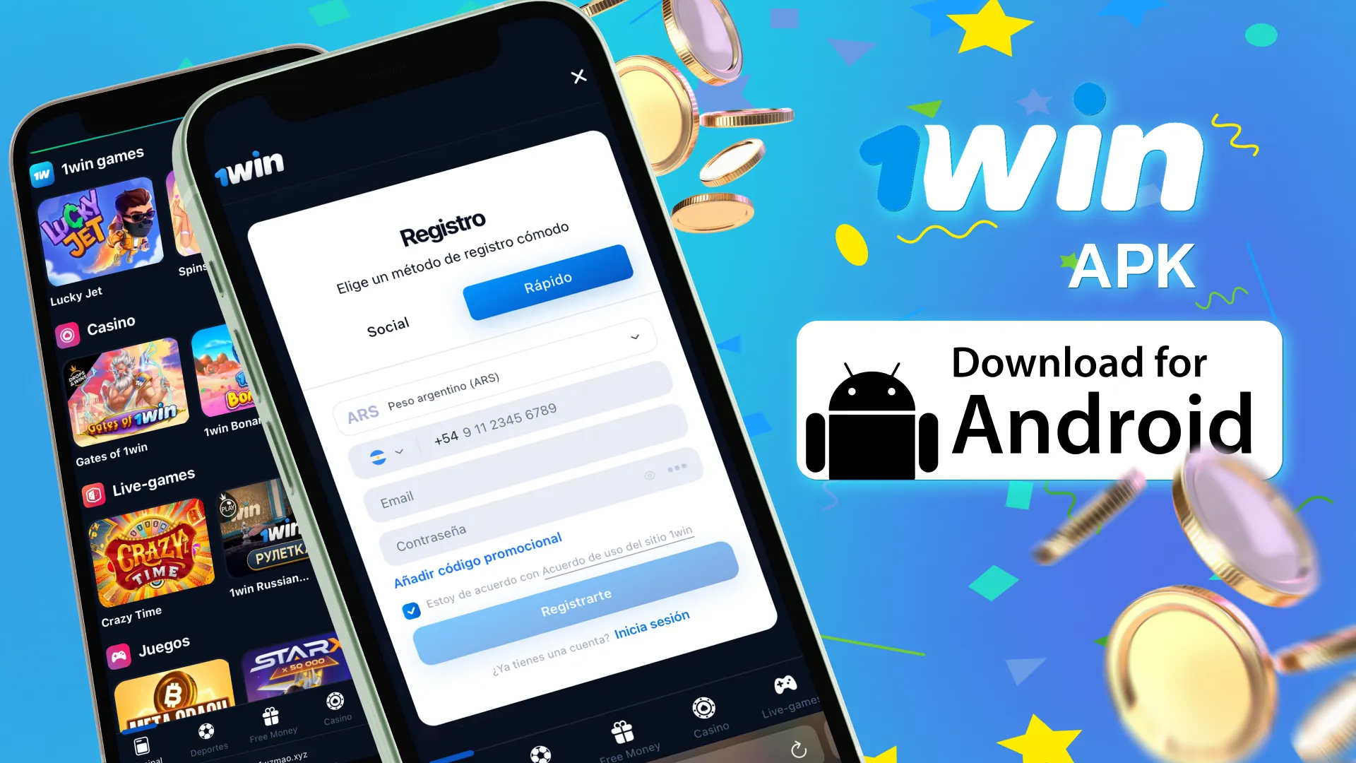 Descarga el archivo 1win apk según las instrucciones de tu Android. Comience a apostar en línea a través de la aplicación móvil one win.