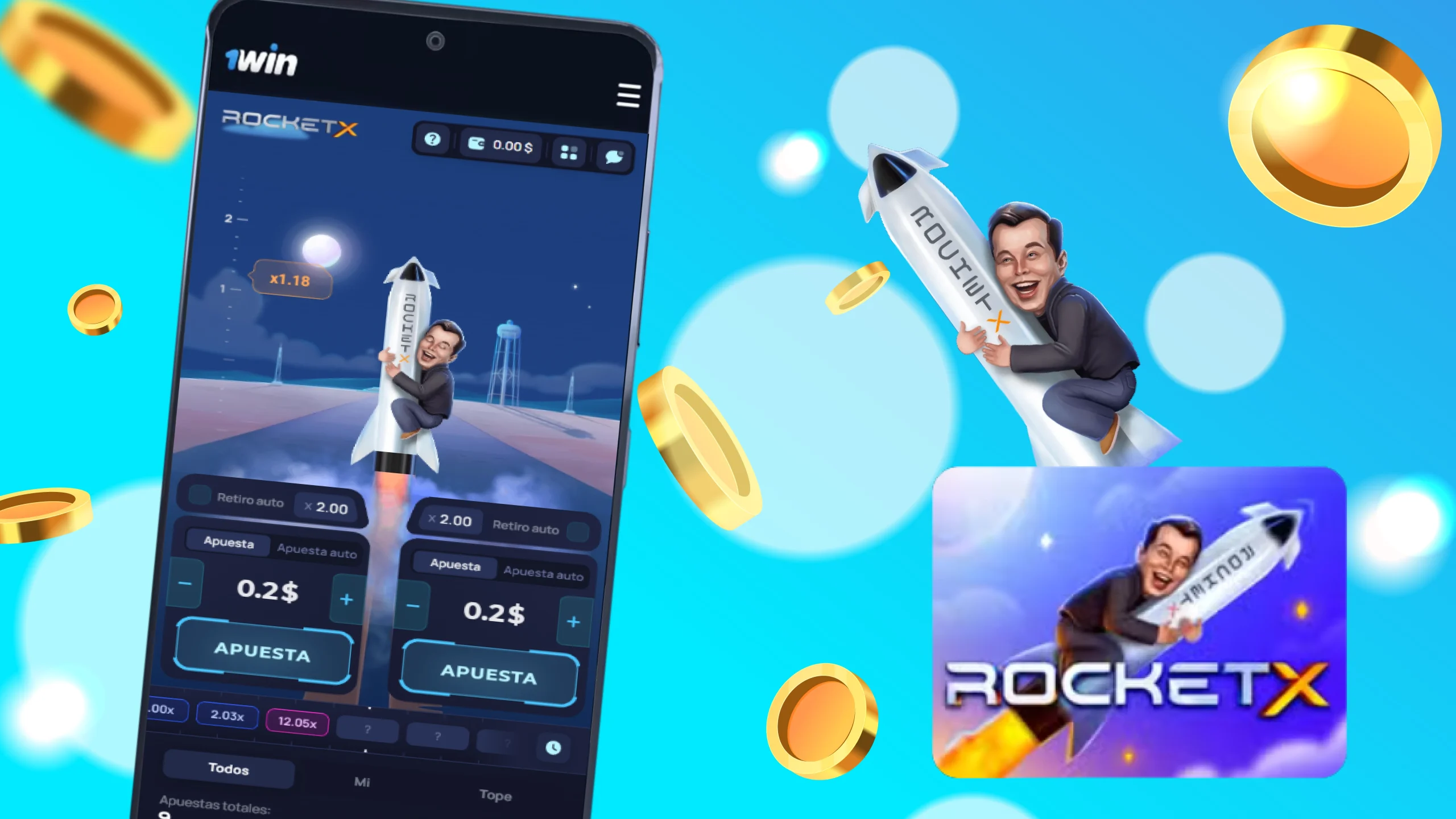 Empieza a jugar Rocket X ahora en la web oficial de 1win.