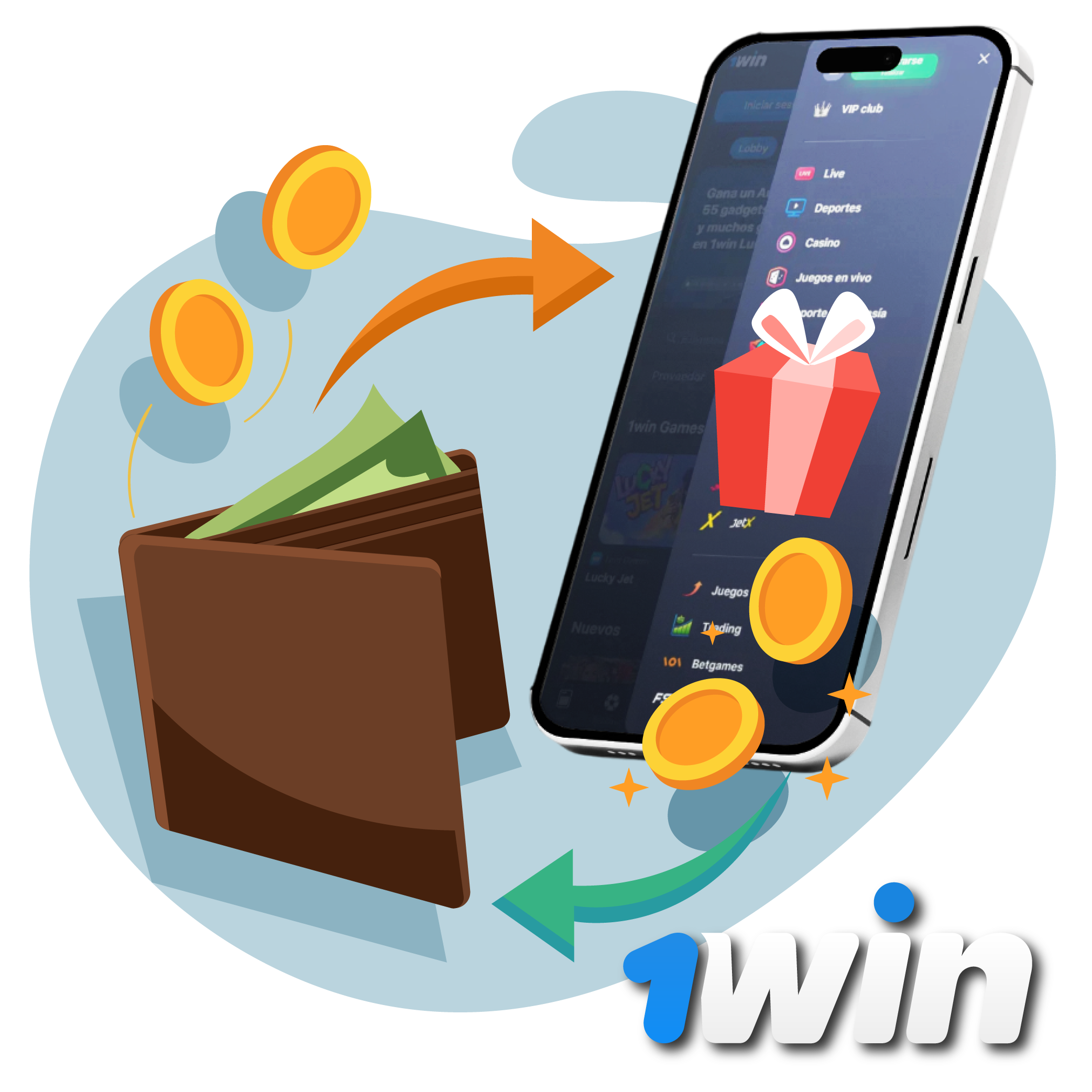 Deposita fondos en 1win Argentina desde tu billetera y accede a juegos y bonos desde la app